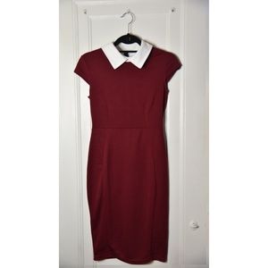 NWOT Burgundy Midi Fitted Dress